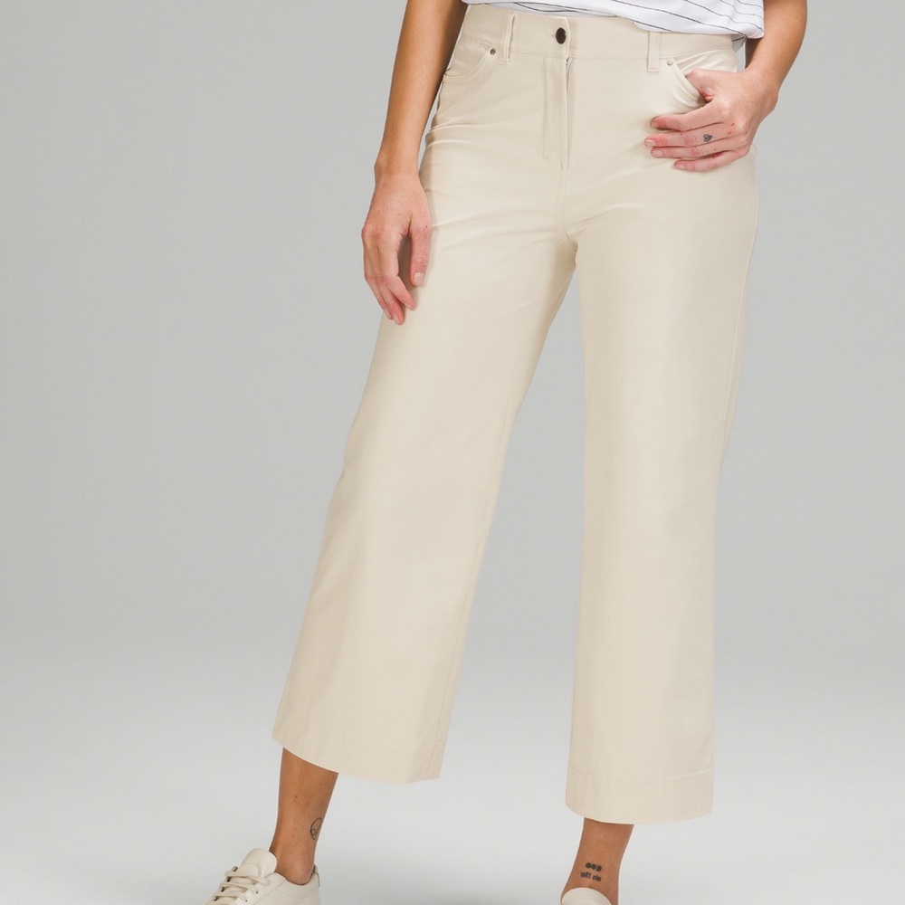 Lululemon City Sleek Wide Leg Pants in White Opal